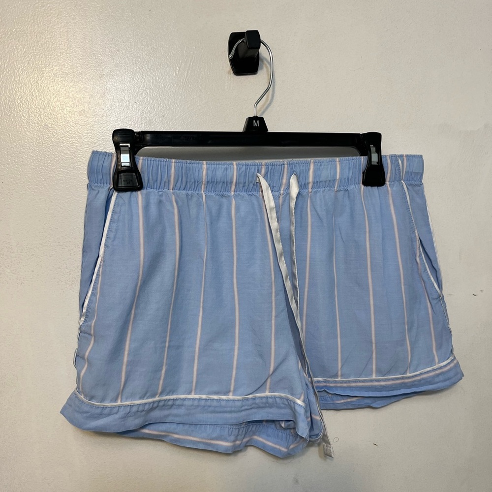 3/$15 blue and white striped drawstring lounge shorts